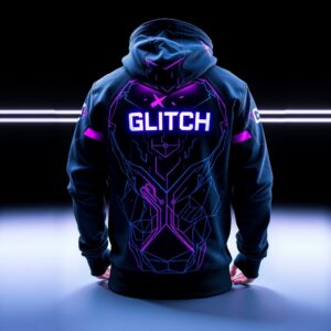 GLITCH Night Gaming Session Hoodie Homme