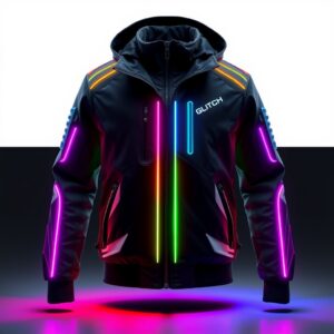 GLITCH RGB LED Gaming Jacket Homme